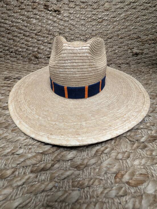 Sunshine Tienda Navy and Orange Palm Sun Hat Handmade Size XXS Auburn GameDay main image 13